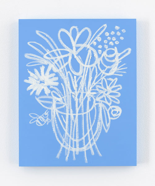 White on Light Blue Bouquet
